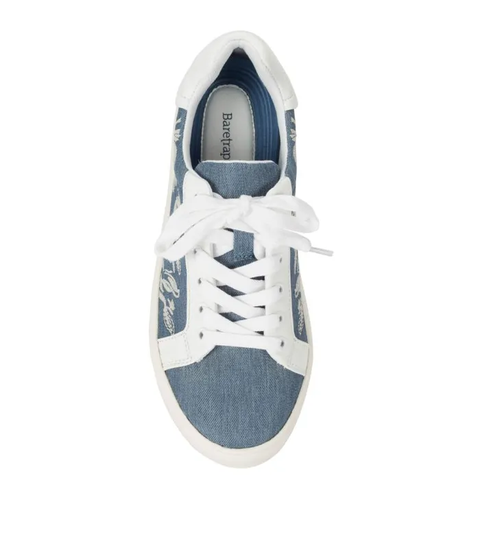 Women Baretraps Flats and Loafers Nishelle Lace Up Sneaker Light Bluewhite Flower Women Baretraps Flats and Loafers Nishelle Lace Up Sneaker Light Bluewhite Flower