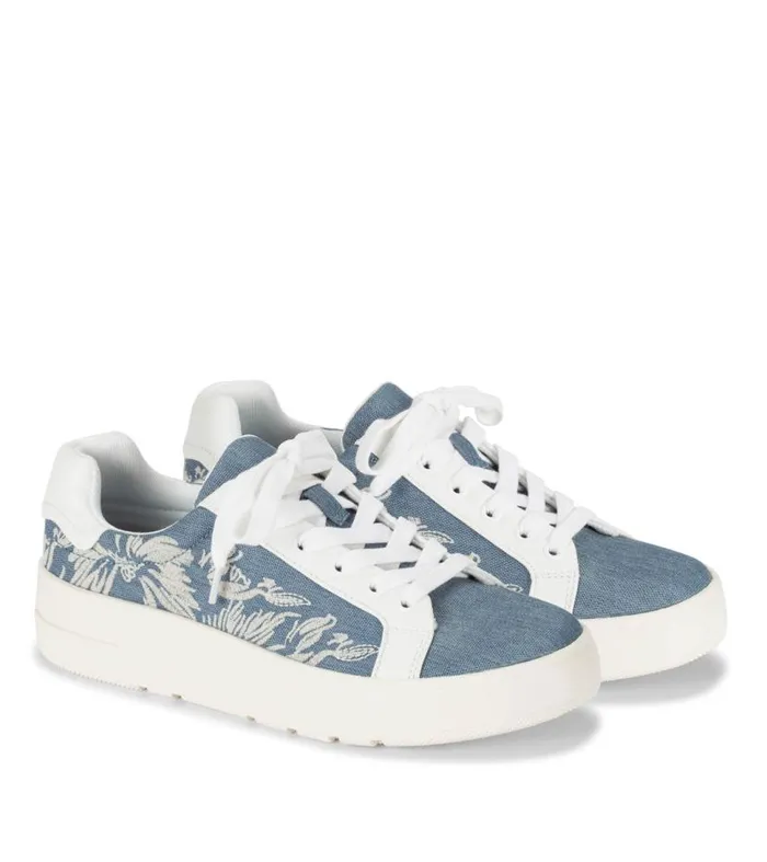 Women Baretraps Flats and Loafers Nishelle Lace Up Sneaker Light Bluewhite Flower Women Baretraps Flats and Loafers Nishelle Lace Up Sneaker Light Bluewhite Flower