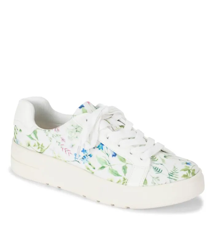 Women Baretraps Flats and Loafers Nishelle Lace Up Sneaker Whitemulti Flower Canvas