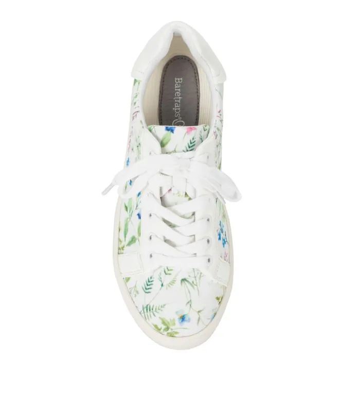 Women Baretraps Flats and Loafers Nishelle Lace Up Sneaker Whitemulti Flower Canvas Women Baretraps Flats and Loafers Nishelle Lace Up Sneaker Whitemulti Flower Canvas