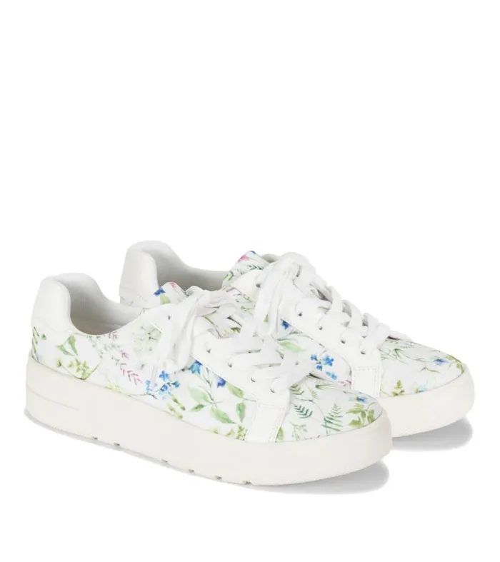Women Baretraps Flats and Loafers Nishelle Lace Up Sneaker Whitemulti Flower Canvas Women Baretraps Flats and Loafers Nishelle Lace Up Sneaker Whitemulti Flower Canvas
