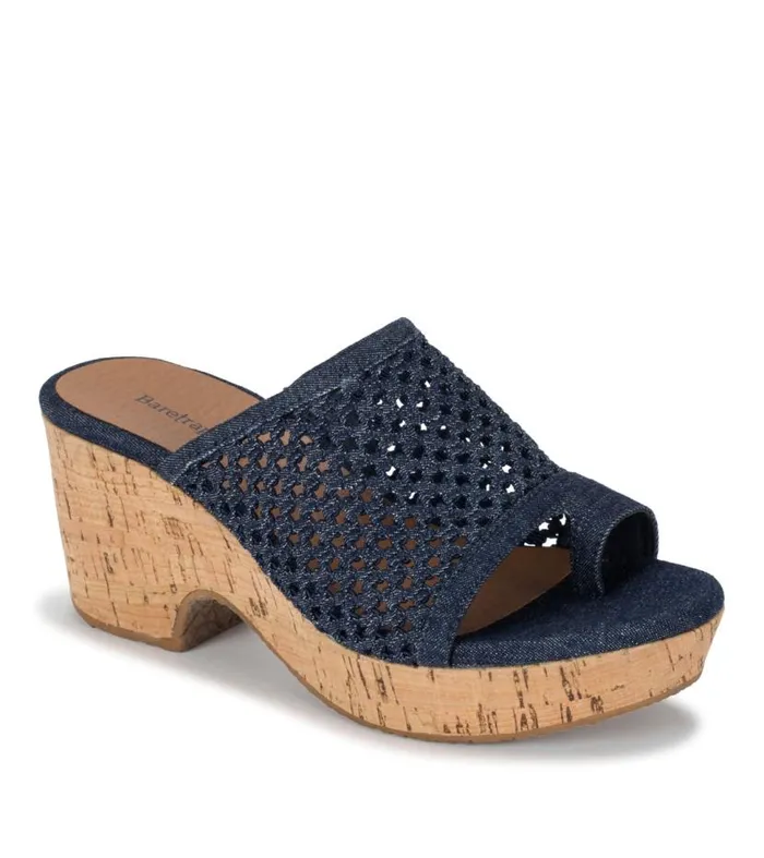 Women Baretraps Slides and Slip On Sandals Bethie Wedge Sandal Dark Denim