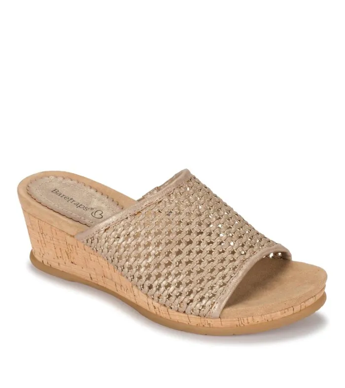 Women Baretraps Slides and Slip On Sandals Flossey Wedge Slide Sandal Soft Gold Women Baretraps Slides and Slip On Sandals Flossey Wedge Slide Sandal Soft Gold