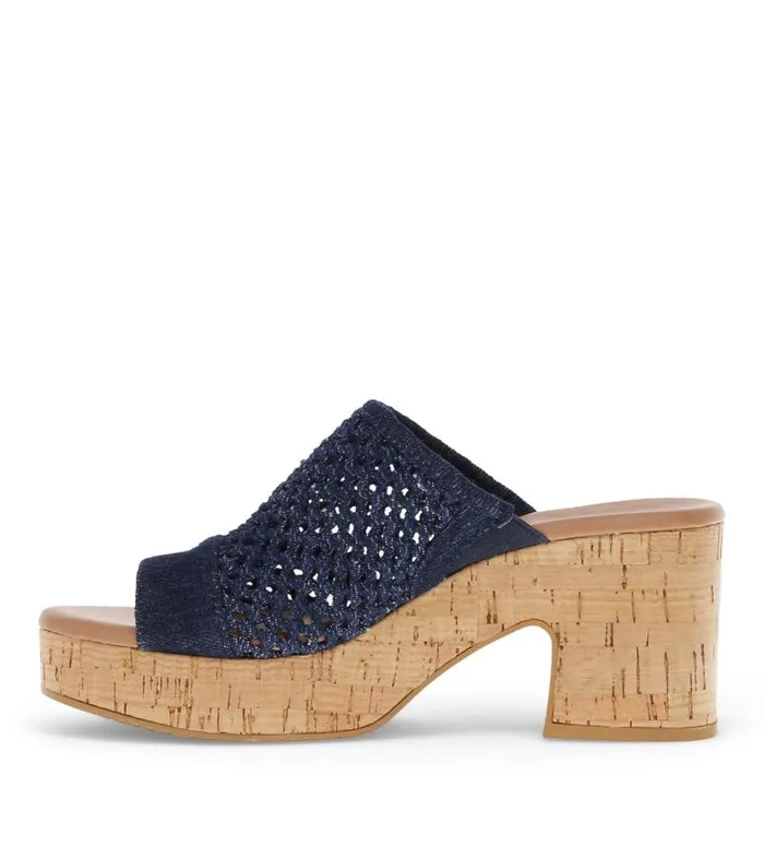 Women Baretraps Slides and Slip On Sandals Michaela Block Heel Sandal Dark Denim Women Baretraps Slides and Slip On Sandals Michaela Block Heel Sandal Dark Denim