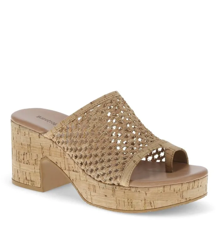 Women Baretraps Slides and Slip On Sandals Michaela Block Heel Sandal Natural Cork