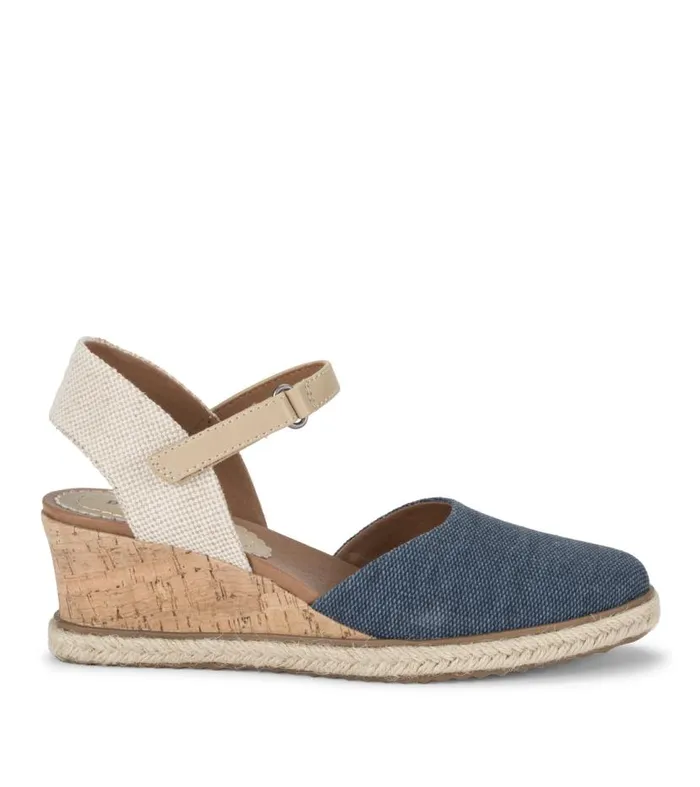Women Baretraps Wedge Sandals Ocean Closed Toe Wedge Sandal Navy Blue Canvas Women Baretraps Wedge Sandals Ocean Closed Toe Wedge Sandal Navy Blue Canvas