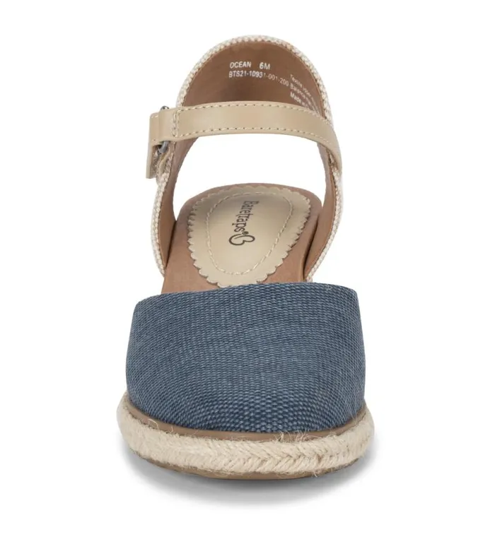 Women Baretraps Wedge Sandals Ocean Closed Toe Wedge Sandal Navy Blue Canvas Women Baretraps Wedge Sandals Ocean Closed Toe Wedge Sandal Navy Blue Canvas
