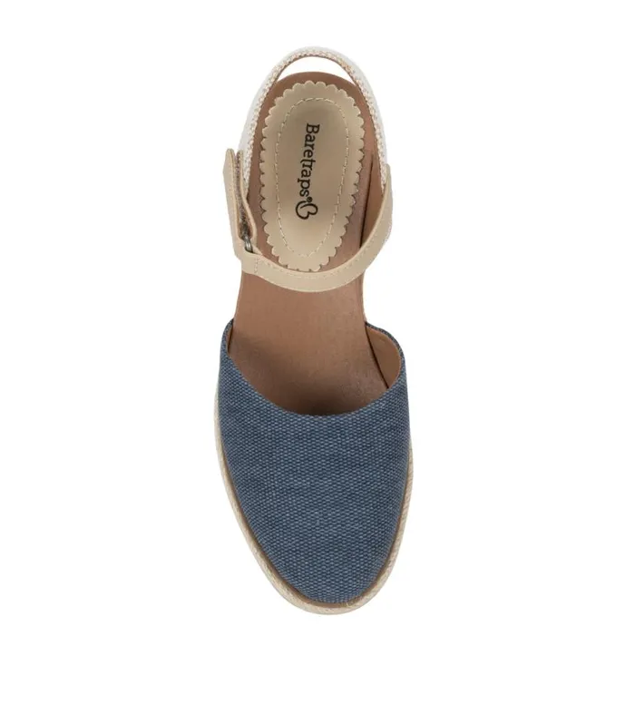 Women Baretraps Wedge Sandals Ocean Closed Toe Wedge Sandal Navy Blue Canvas Women Baretraps Wedge Sandals Ocean Closed Toe Wedge Sandal Navy Blue Canvas