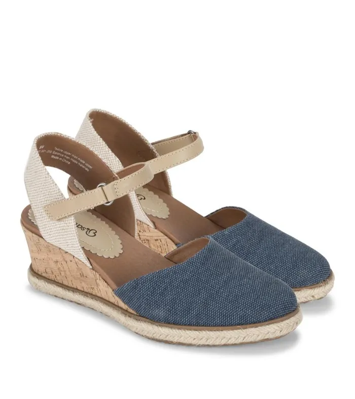 Women Baretraps Wedge Sandals Ocean Closed Toe Wedge Sandal Navy Blue Canvas Women Baretraps Wedge Sandals Ocean Closed Toe Wedge Sandal Navy Blue Canvas
