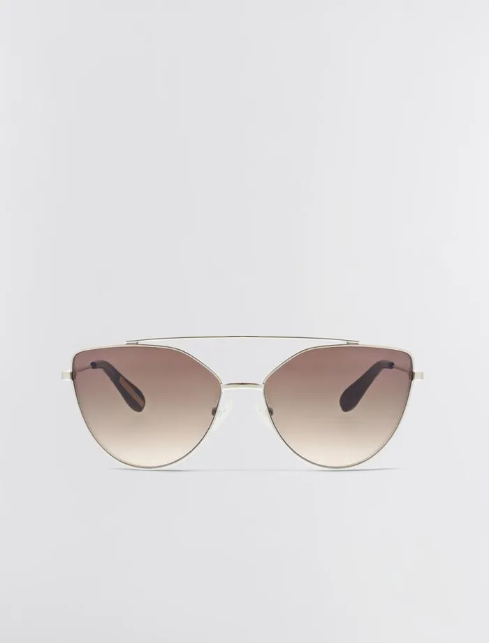 Women BCBG Sunglasses Aviator Hybrid Sunglasses Silverbrown