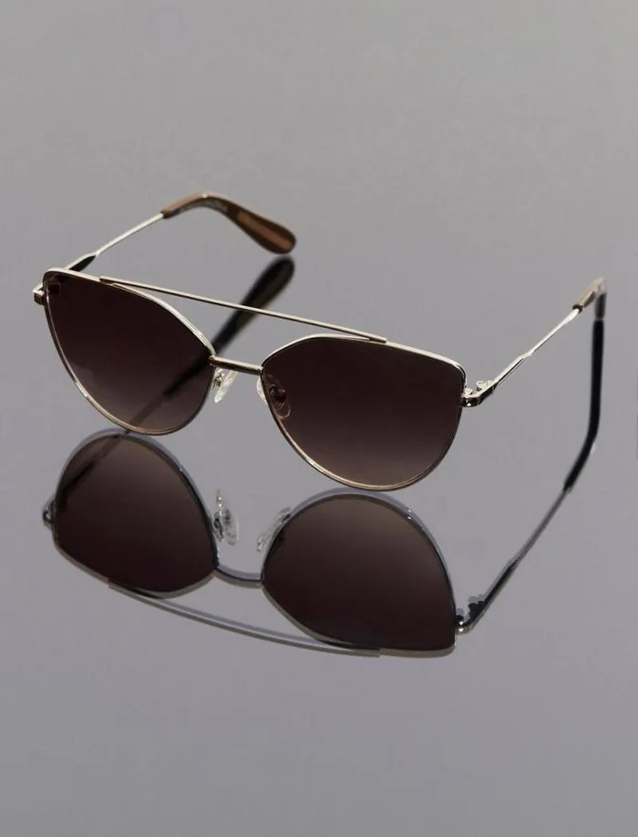 Women BCBG Sunglasses Aviator Hybrid Sunglasses Silverbrown