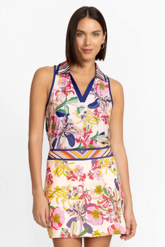 Women BEE ACTIVE ACTIVE POLO SWING TANK Aldrich Scarf Print Johnny Was Active Women BEE ACTIVE ACTIVE POLO SWING TANK Aldrich Scarf Print Johnny Was Active