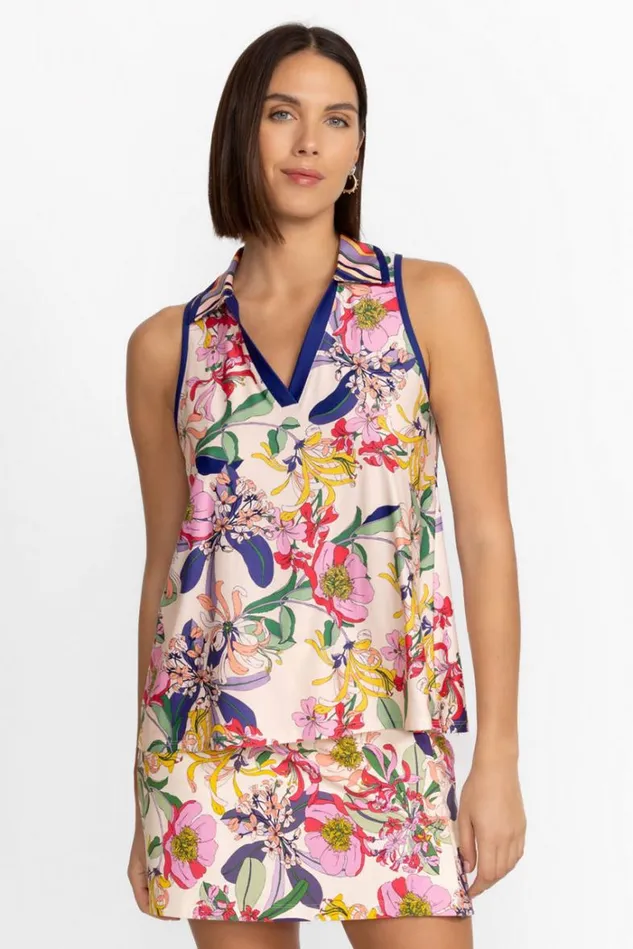 Women BEE ACTIVE ACTIVE POLO SWING TANK Aldrich Scarf Print Johnny Was Active Women BEE ACTIVE ACTIVE POLO SWING TANK Aldrich Scarf Print Johnny Was Active