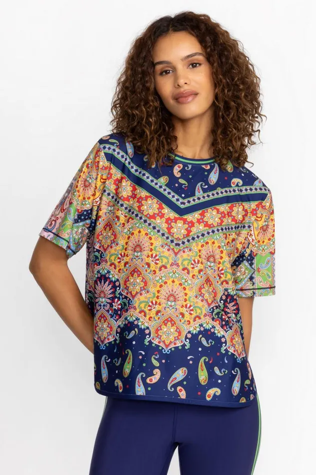 Women Bee Active Short Sleeve Oversize Crop Tee Breamar Night Johnny Was Active Women Bee Active Short Sleeve Oversize Crop Tee Breamar Night Johnny Was Active