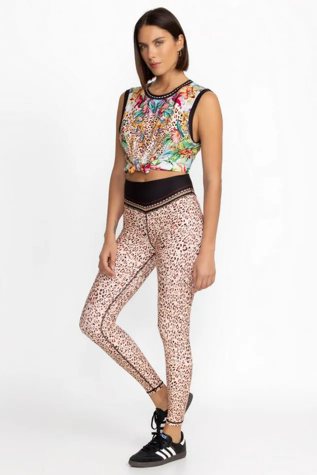 Women Bee Active VYoke Legging Miller Tigre Scarf Print Johnny Was Active