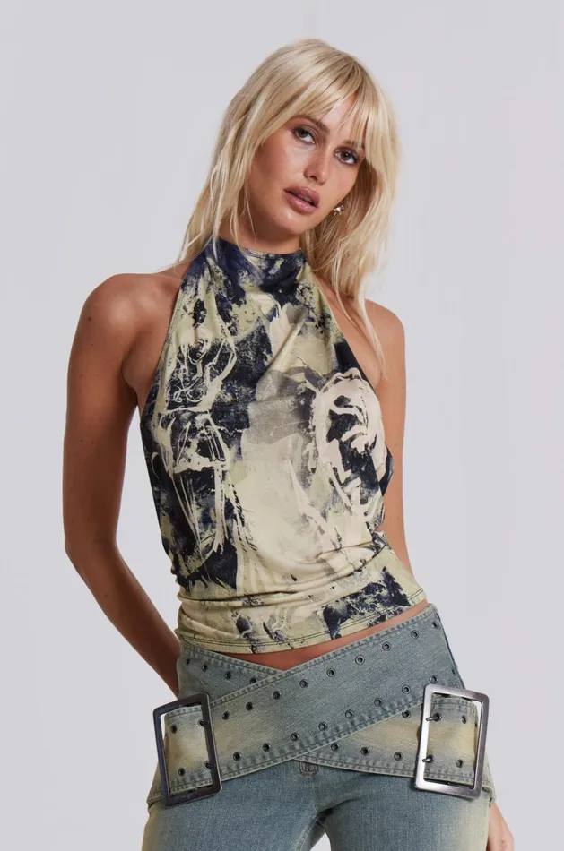 Women Belted Halter Top Jaded London Crop Tops