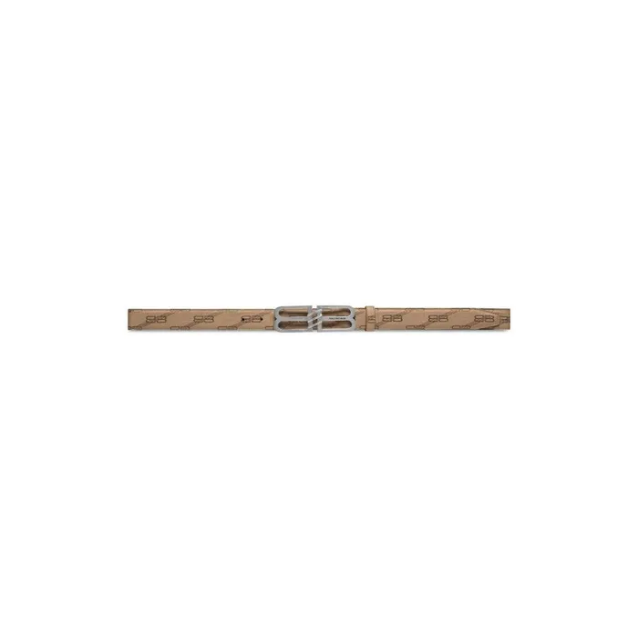 Women Belts Balenciaga Bb Signature Belt Bb Monogram Coated Canvas In Beige
