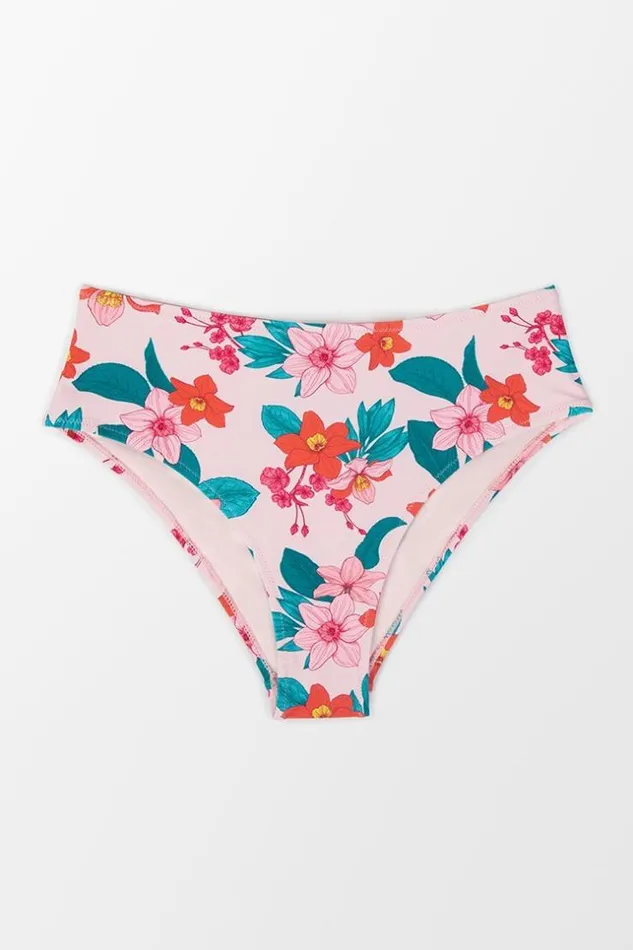 Women Bikini Bottoms Cupshe Dayana Floral Mid Waisted Bikini Bottom Multicolor