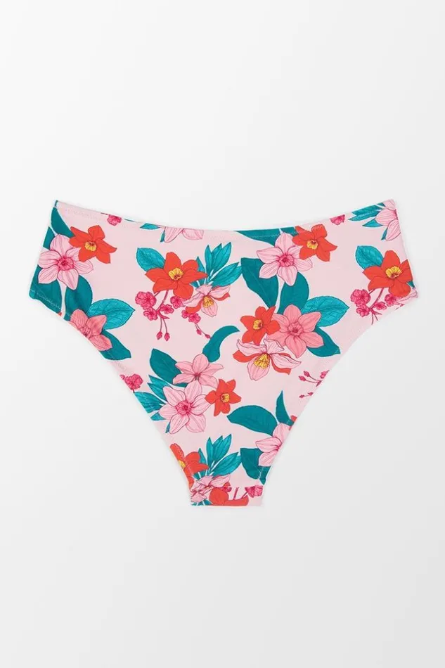Women Bikini Bottoms Cupshe Dayana Floral Mid Waisted Bikini Bottom Multicolor