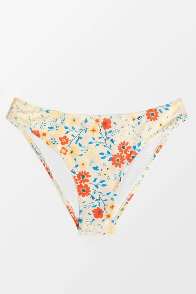 Women Bikini Bottoms Cupshe Hayden Floral High Cut Bikini Bottom Multicolor