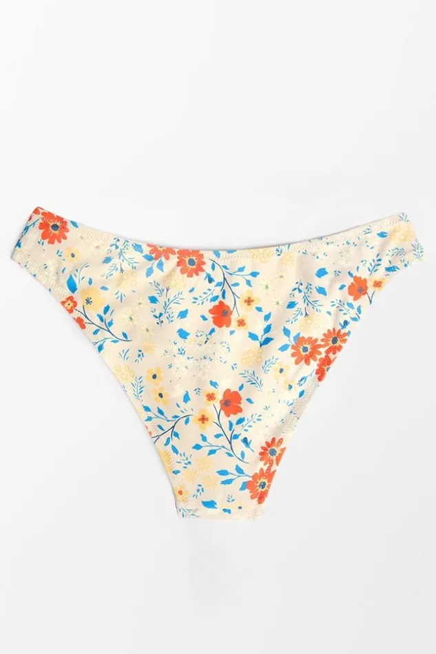 Women Bikini Bottoms Cupshe Hayden Floral High Cut Bikini Bottom Multicolor