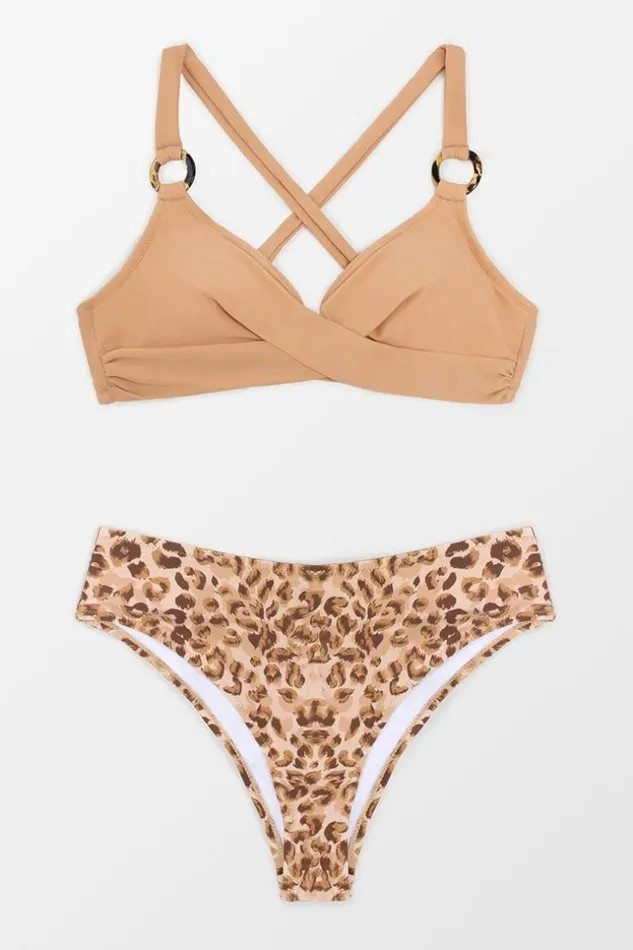 Women Bikini Sets Cupshe Louise Leopard O Ring Bikini Orange