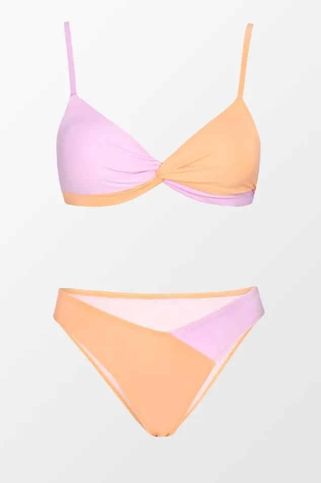 Women Bikini Sets Cupshe Spring Macaron Twist Shape Bralette And V Front Hipster Set Multicolor