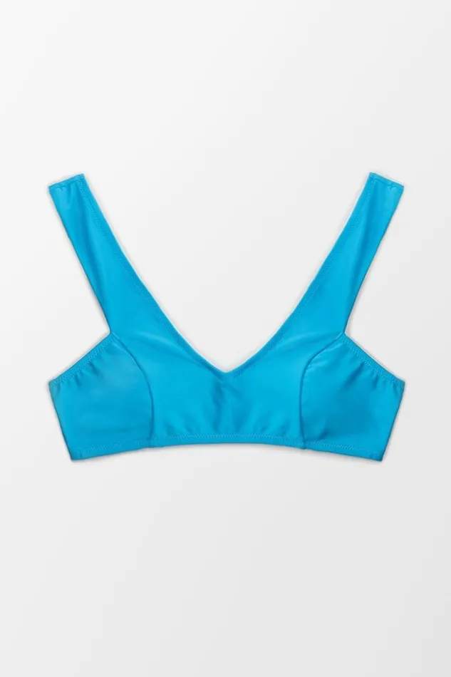 Women Bikini Tops Cupshe Angel Sporty Bikini Top Blue
