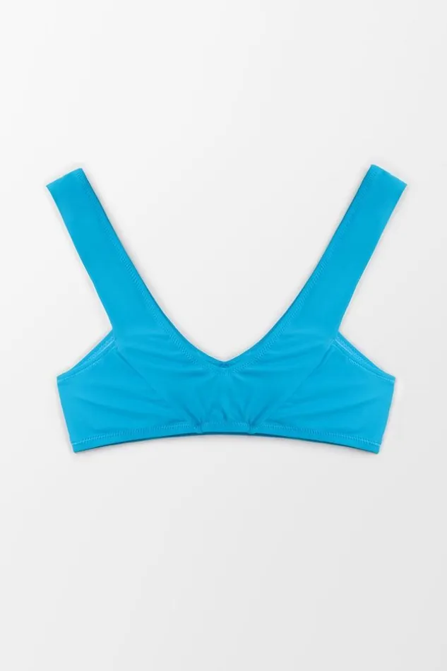 Women Bikini Tops Cupshe Angel Sporty Bikini Top Blue