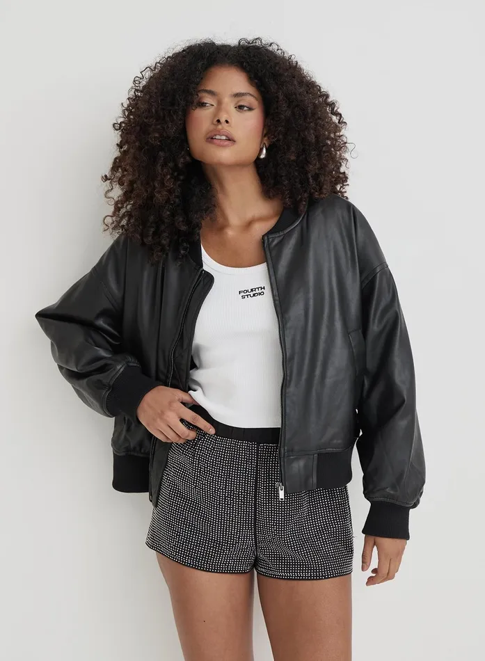 Women Black Embellished Hotpant Shorts Bexley 4th and Reckless Party Wear
