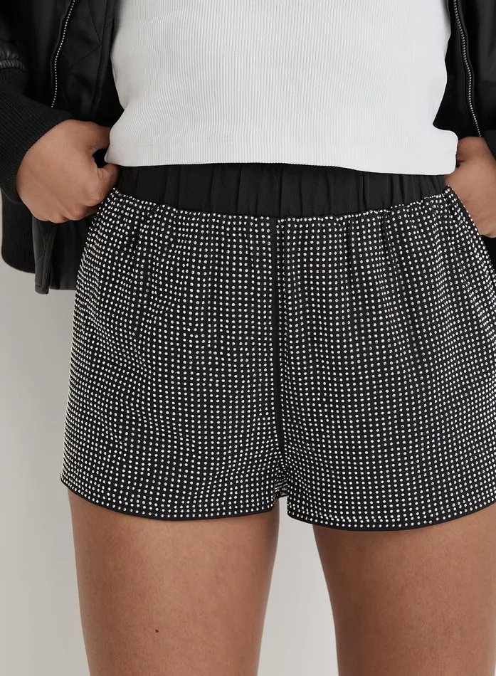 Women Black Embellished Hotpant Shorts Bexley 4th and Reckless Party Wear