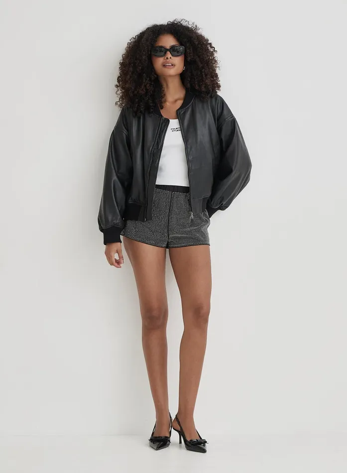 Women Black Embellished Hotpant Shorts Bexley 4th and Reckless Party Wear