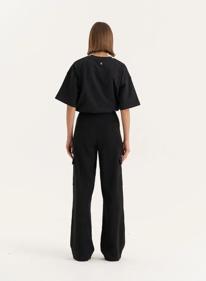 Women Black Fourth Branded Oversized TShirt Hannah 4th and Reckless Athleisure