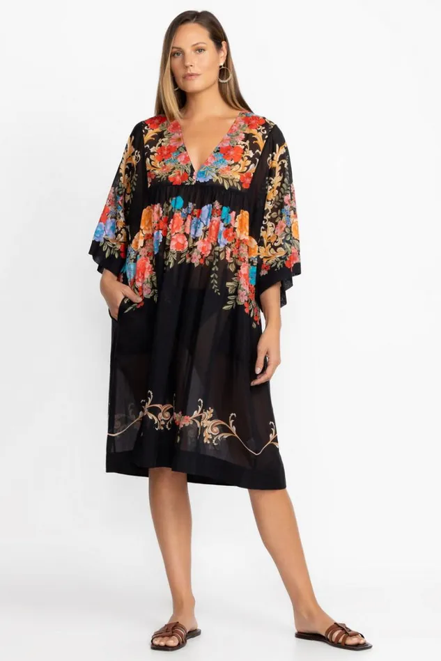 Women BLACK ROYAL EASY COVERUP DRESS Multi Johnny Was Swim and Resort