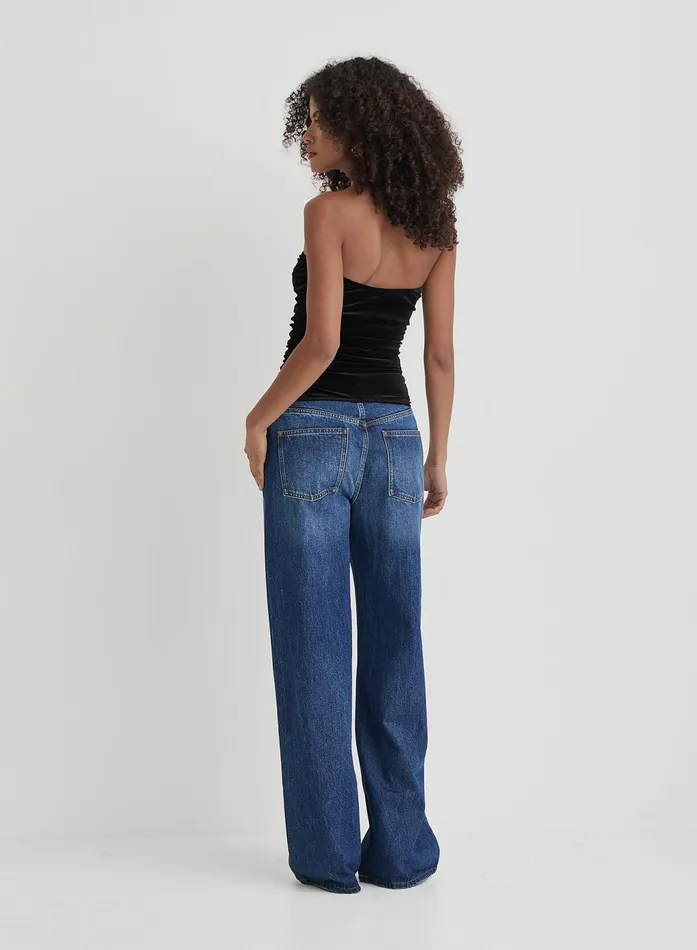 Women Black Velvet Bandeau Corset Celio 4th and Reckless Party Wear
