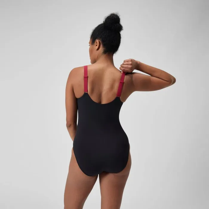 Women BodyShaping Speedo Women039s Shaping Solid Splice Swimsuit BlackPurple Women BodyShaping Speedo Women039s Shaping Solid Splice Swimsuit BlackPurple