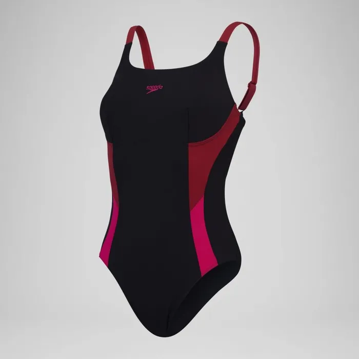 Women BodyShaping Speedo Women039s Shaping Solid Splice Swimsuit BlackPurple Women BodyShaping Speedo Women039s Shaping Solid Splice Swimsuit BlackPurple