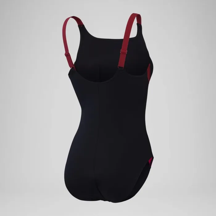 Women BodyShaping Speedo Women039s Shaping Solid Splice Swimsuit BlackPurple Women BodyShaping Speedo Women039s Shaping Solid Splice Swimsuit BlackPurple
