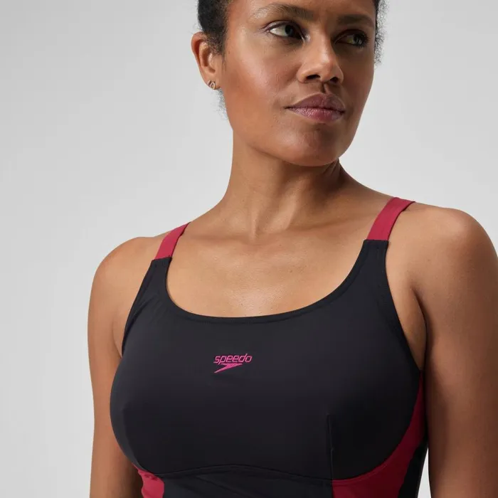 Women BodyShaping Speedo Women039s Shaping Solid Splice Swimsuit BlackPurple Women BodyShaping Speedo Women039s Shaping Solid Splice Swimsuit BlackPurple