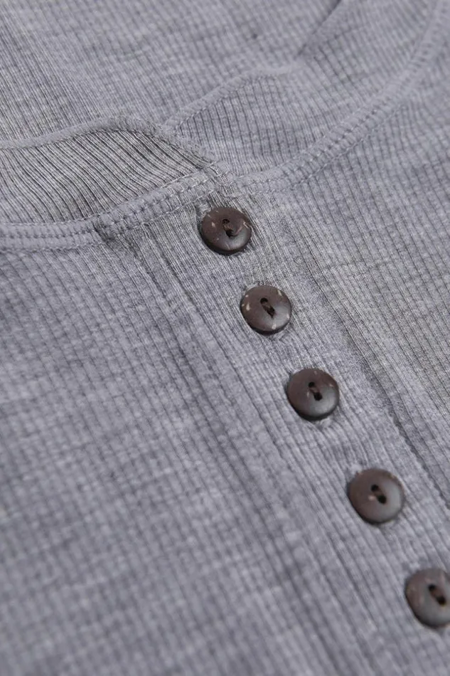 Women Bodysuits Cupshe Tenley Button Front Scoop Neck Bodysuit Gray