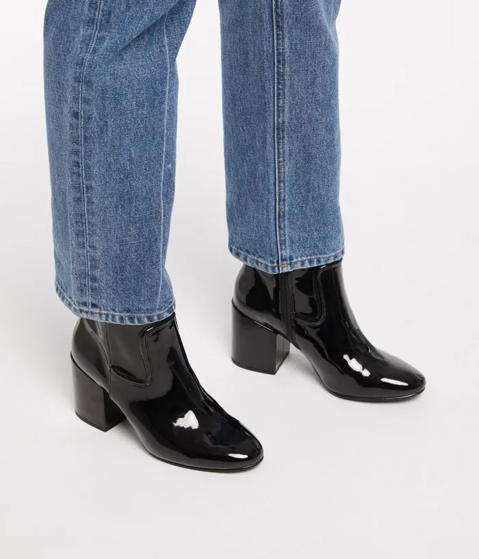 Women Boon Vegan Block Heel Boots Black Matt and Nat Boots