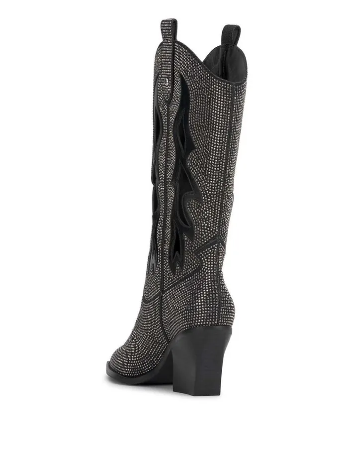 Women Boots and Booties Jessica Simpson Ginika Western Boot In Black Crystal