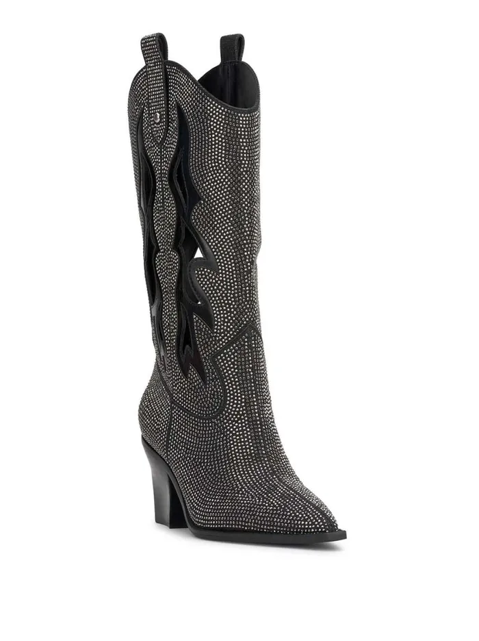 Women Boots and Booties Jessica Simpson Ginika Western Boot In Black Crystal
