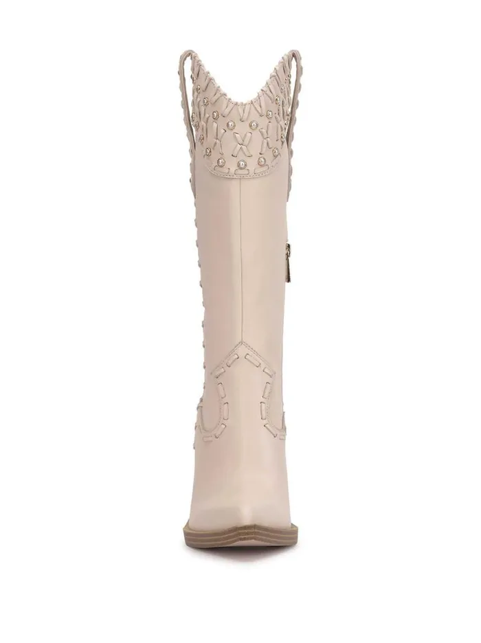 Women Boots and Booties Jessica Simpson Liselotte Studded Western Boot In Chalk