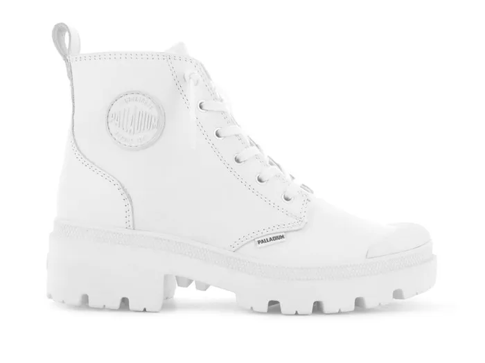 Women Boots PALLADIUM PALLABASE LEATHER Whiteblack