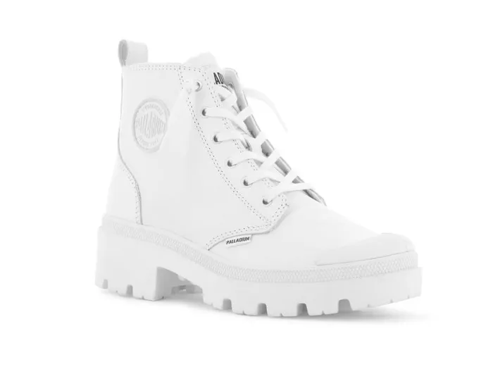 Women Boots PALLADIUM PALLABASE LEATHER Whiteblack Women Boots PALLADIUM PALLABASE LEATHER Whiteblack