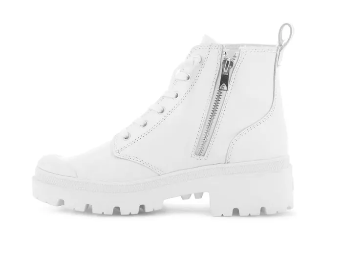 Women Boots PALLADIUM PALLABASE LEATHER Whiteblack Women Boots PALLADIUM PALLABASE LEATHER Whiteblack