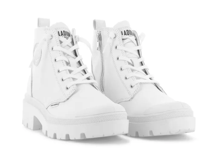 Women Boots PALLADIUM PALLABASE LEATHER Whiteblack Women Boots PALLADIUM PALLABASE LEATHER Whiteblack