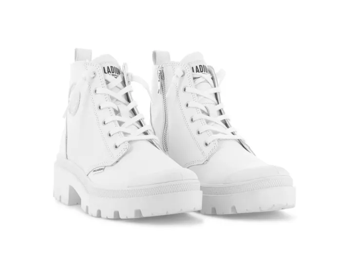Women Boots PALLADIUM PALLABASE LEATHER Whiteblack Women Boots PALLADIUM PALLABASE LEATHER Whiteblack