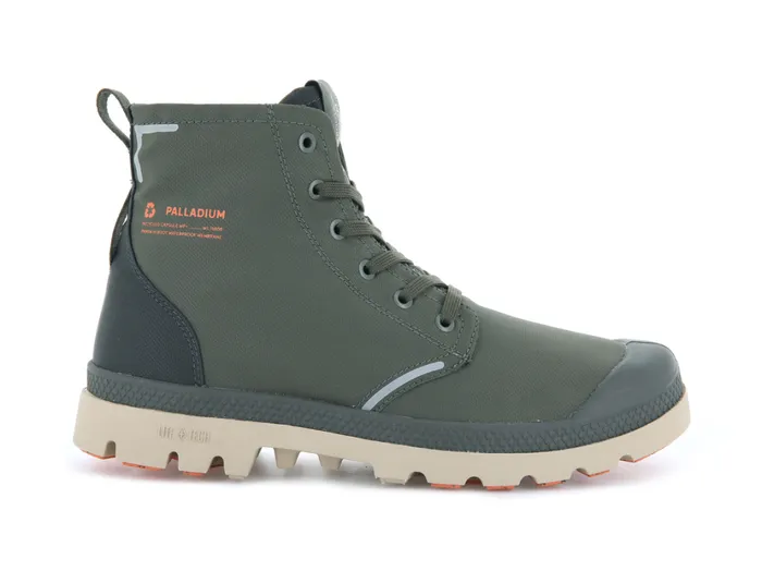 Women Boots PALLADIUM PAMPA LITE RECYCLE WP Olive Nightbeluga